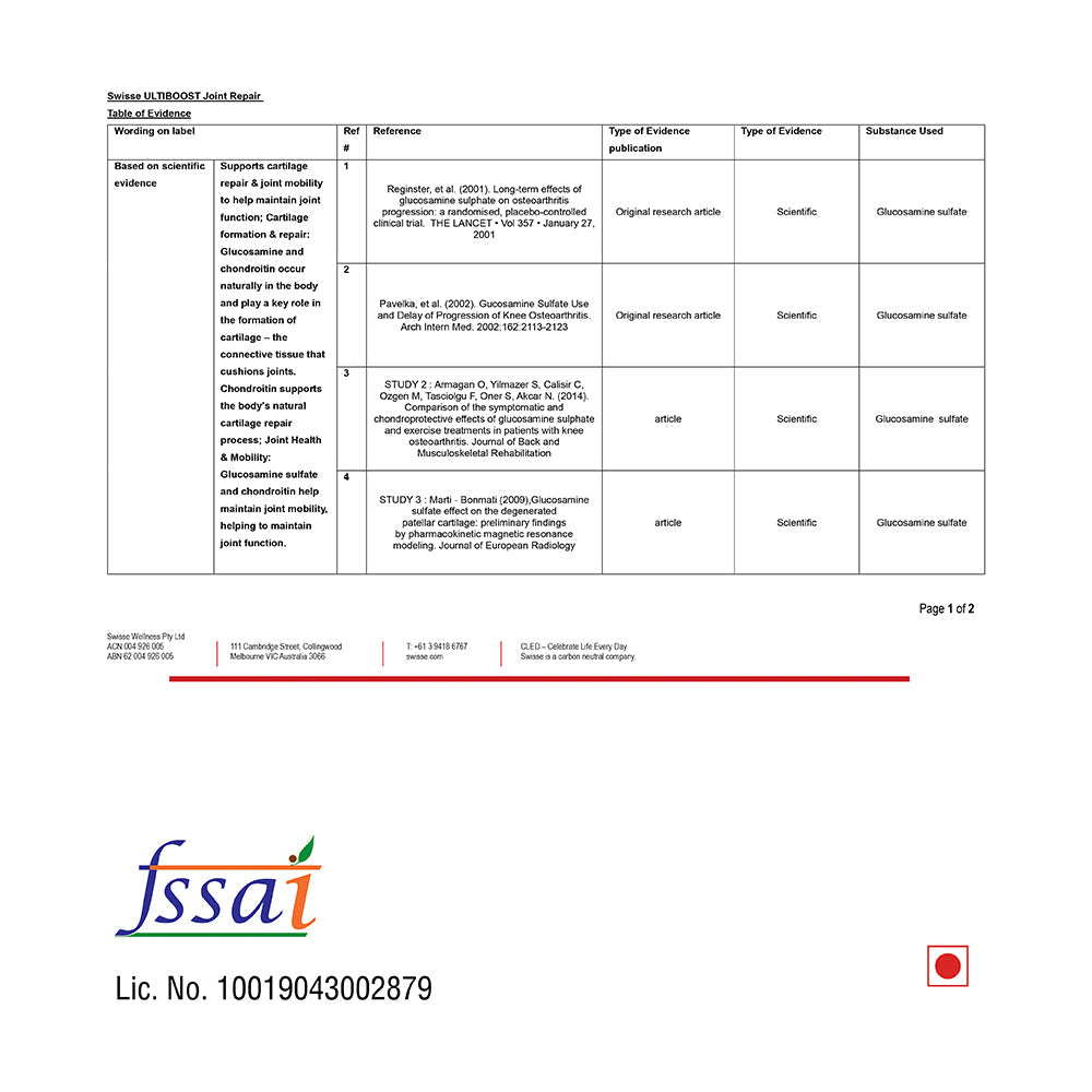 Swisse Joint Repair - 60 Tablets
